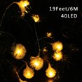 thumbnail image 4 of La secuencia llevada con pilas enciende Ejoyous los 6m el 19ft 40 luces LED de la forma de la bola de pelo Hada Decorativ, 4 of 8