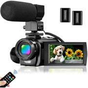 Video Camera Camcorder for YouTube, SKYSONIC Digital Vlogging Camera FHD 1080P 30FPS 24MP 3.0 Inch 270° Rotation Screen Video Recorder with Microphone, Remote Control, 2 Batteries