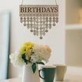 thumbnail image 3 of HCBY Wooden DIY Birthday Calendar Board Kit with 100 Hooks & Heart Chips, Wall Hanging Family Event Planner, Home Decor Gift, Handmade Style(D,15.7"x4.7"), 3 of 5