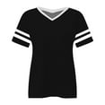 thumbnail image 4 of Delayuji Plus Size V Neck T Shirts Women Short Sleeve Tops Casual Summer Tshirts Loose Fit Tee Black L Polyester,Spandex Short Sleeve Shirts for Women, 4 of 4