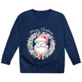 thumbnail image 2 of XXWXYD Girls Christmas Santa Sleigh Print Loose Sweater Fall Winter Casual Knit Pullover for Small Kids Holiday Outfit, 2 of 4