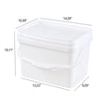thumbnail image 3 of Lesbin 4 Pcs 5 Gallon Plastic Rectangular Bucket Pail with Snap Lid, Square Food Bucket Pail Container with Handle, White, 3 of 7