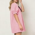 thumbnail image 5 of Ashirexll Womens Summer Dresses, Flowy Dresses for Women, Fashion Short Sleeve Bandage Dress with Plaid Flower Sleeve, 5 of 7