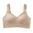 thumbnail image 2 of Ohufall Women's Wide Strap Bra Solid Color Seamless Wireless Bras Push Up Breathable Daily Bralette, 2 of 6