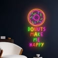 thumbnail image 2 of Handmadetneonsign Donuts Make Me Happy Neon Light, Donut Make Me Happy Neon Sign, Bakery Store Sign, 2 of 5