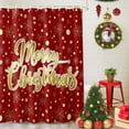 thumbnail image 5 of Shower Curtain 72"W x 84"L Merry Christmas Golden Snowflake Polka Dots Red Fabric Shower Curtains Set with Hooks Water Repellent Bathroom Curtains Machine Washable Bathroom Accessories, 5 of 9