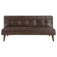 thumbnail image 2 of Sena Futon Convertible Sofa Bed Sleeper Couch, Dark Brown Faux Leather, 2 of 7