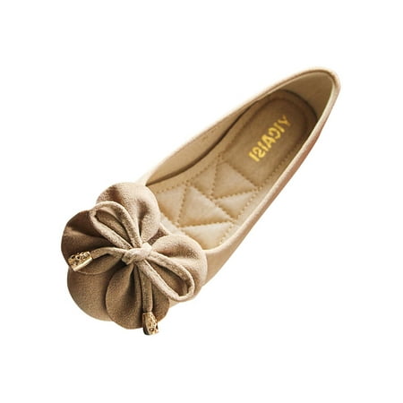 

GNEIKDEING Women Singles Shoes Flat Shoes Bowknot Casual Shoes Slip On Work Shoes For Ladies Gift on Clearance