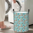 thumbnail image 4 of Picia Sea Lighthouse Large Laundry Basket, Waterproof, Freestanding Laundry Hamper, Collapsible Tall Clothes Hamper with Extended Handles-, 4 of 8