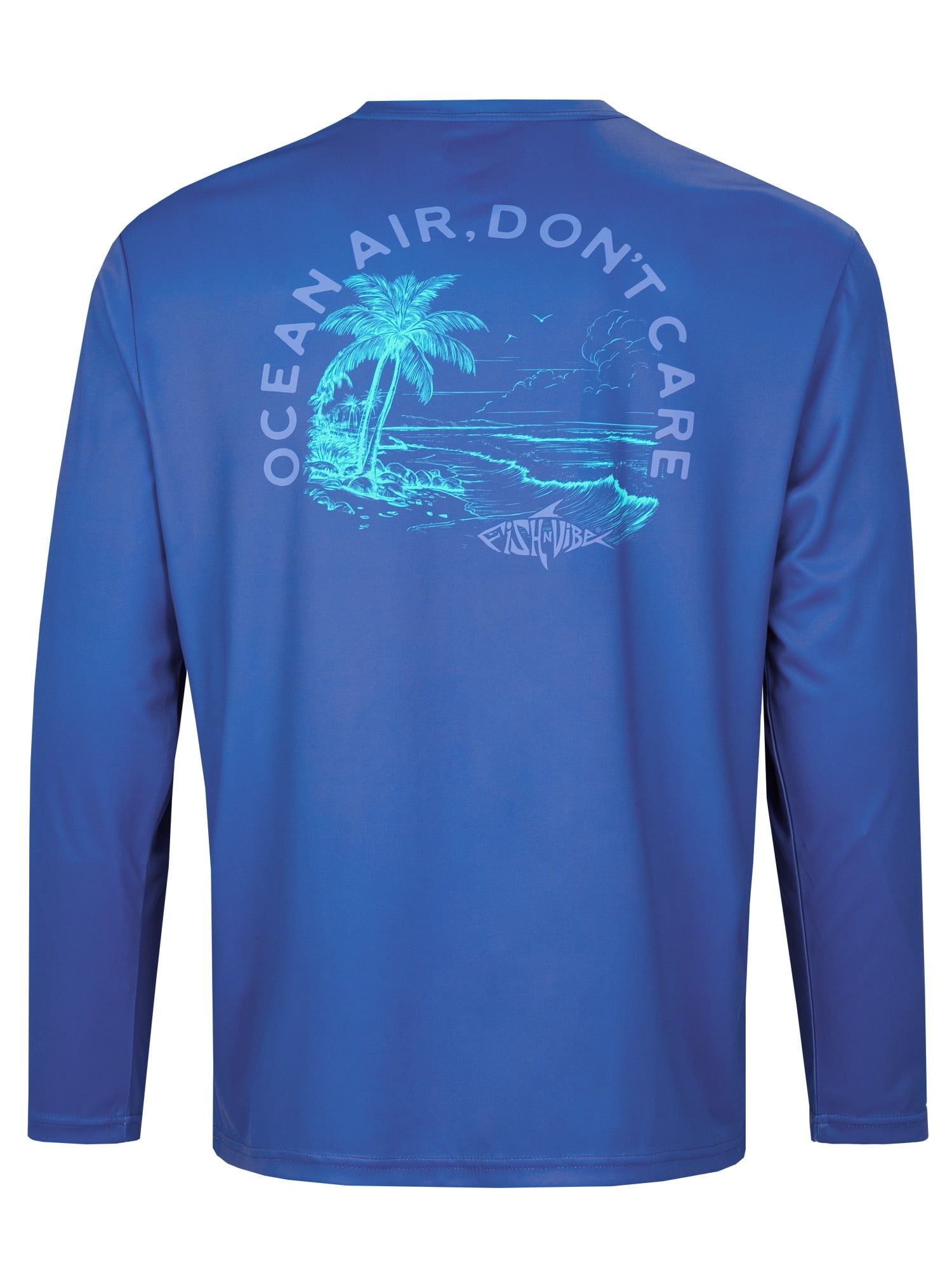 Fish N Vibe Men's Sublimated Long Sleeve Performance Tee, Nautical Blue/Fnv Ocean Air, XL