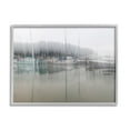 thumbnail image 4 of Stupell Industries Foggy Weather Boat Marina Peaceful Floating Watercraft Graphic Art Gray Framed Art Print Wall Art, Design by Nancy Crowell, 4 of 5