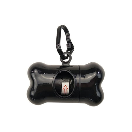 Dog Poop Bag Dispenser Cute Pet Dog Poop Holder Rubbish Bags Case Bone Shape Garbage Dispenser Box Clean-up Bag Carrier Case with 15pcs Waste Bags ()