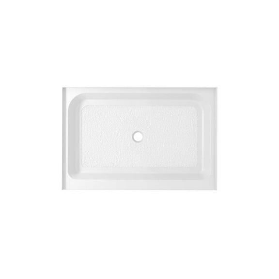 48 x 36 in. Single Threshold Shower Tray Center Drain, Glossy White