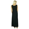 thumbnail image 5 of Bimba Women Black Maxi Dress Beaded Neck Sleeveless Gown & Front Slits, 5 of 6