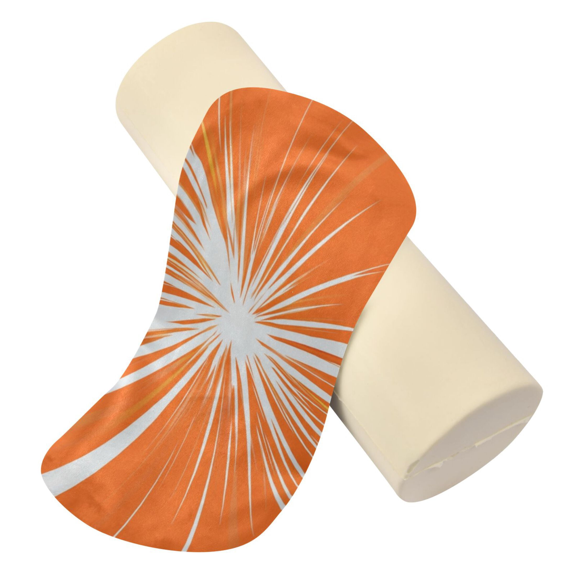 Neck pillow Round Cervical Pillow Cylindrical Pillow Lumbar Pillow Sofa Headrest Pillow Support For the Back, Neck and Head Orange Line