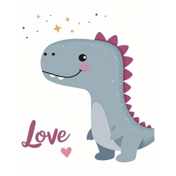 Paint by Numbers Kit for Adults, Cute Dinosaur Love Illustration Paint by Numbers, Easy Paint by Numbers Kit for Adults Beginner, DIY Adult Paint by Number Kits on Canvas, 12x16in Home Decor