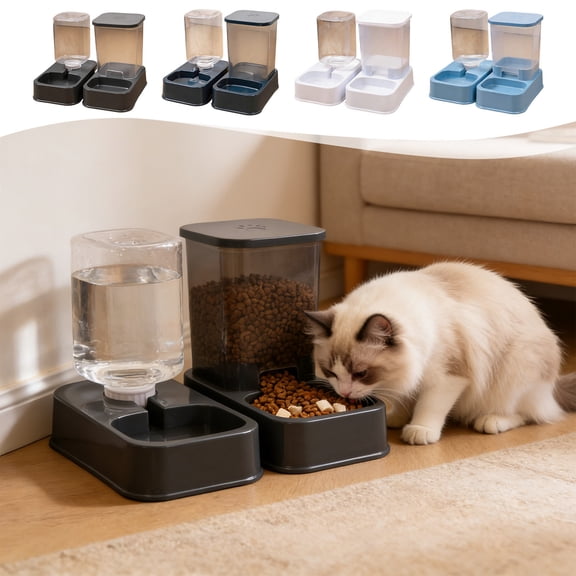 Pet Bowls Dog Bowls Cat Bowls 2 in 1 Food and Water Bowl 15 Degree Tilted Neck Protection Non Slip Anti Tip Detachable Easy Clean for Cats Small Dogs Indoor by PALIFEUR