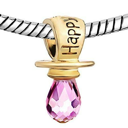 Pacifier Charm Jewelry - Happy Birthday Baby Pacifier Charm For Most European Snake Chain Bracelet