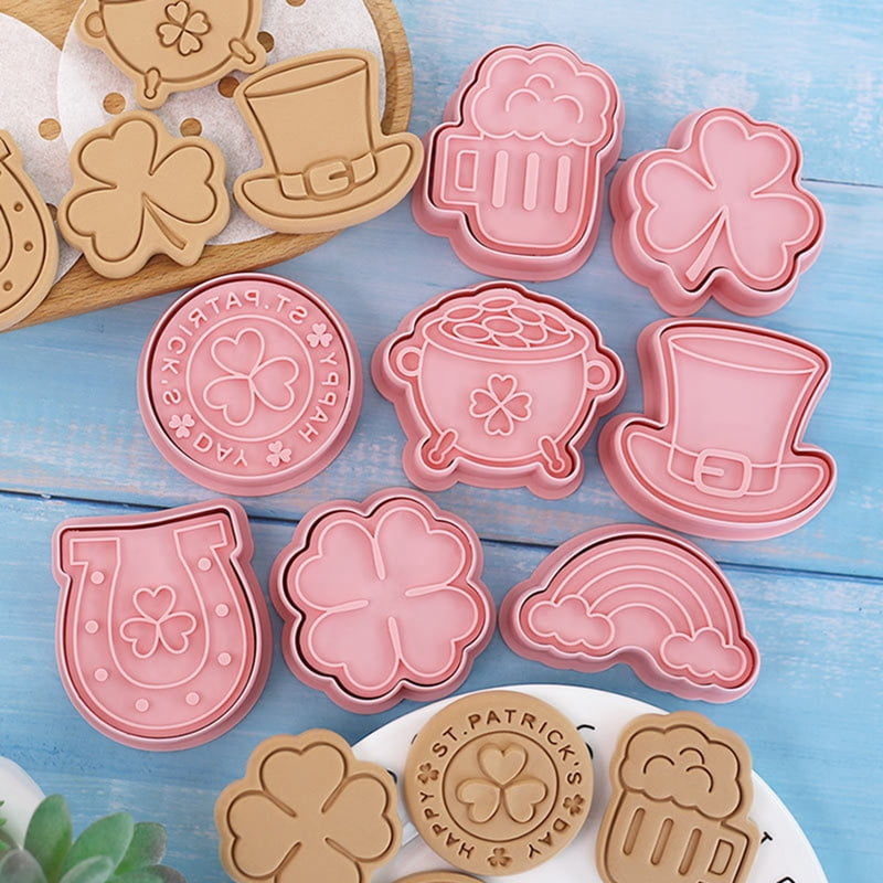 KABOER 8Pcs/Set St. Patrick'S Day Cartoon Cookie Cutters Biscuit Mold Diy  Cake Baking Tools Cake Decorating Mold 
