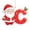 C, variant on MInHoues Christmas Tree Letter Ornament, 3.15" Santa Claus Alphabet Decoration, Acrylic Festive Hanging Charm for Front Door Wall Fireplace Holiday Home Decor, K