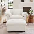 thumbnail image 2 of LUCKHAO   Oversized  Deep Seat  Modular Sofa  ,1/2 Seater Velvet Deep Seat Loveseat /Single  Sofa with Storage Seats and Reversible Storage Ottomans，Fluffy Armrest Pillows, 2 of 13