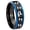 Black And Blue Step Edge, variant on Deer Hunting Tracks Concave Black Tungsten Men Ring 10MM