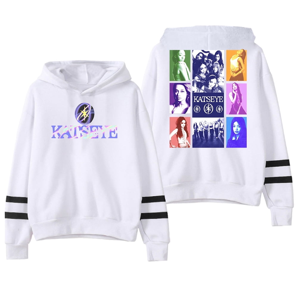 Sweat à Capuche Unisexe KATSEYE 2025 - Merchandising Fan, Sans Poche, Manches Parallèles - Polyester