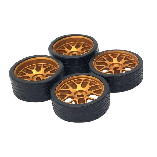 4 piezas 1:28 piezas de modificación de neumáticos para 284131 RC01 y otros modelos Iw04M dorado Zulema Ruedas sobre orugas rc
