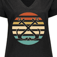 thumbnail image 4 of Inktastic Anchor Nautical Sailing Sunset Women's Plus Size V-Neck T-Shirt, 4 of 5