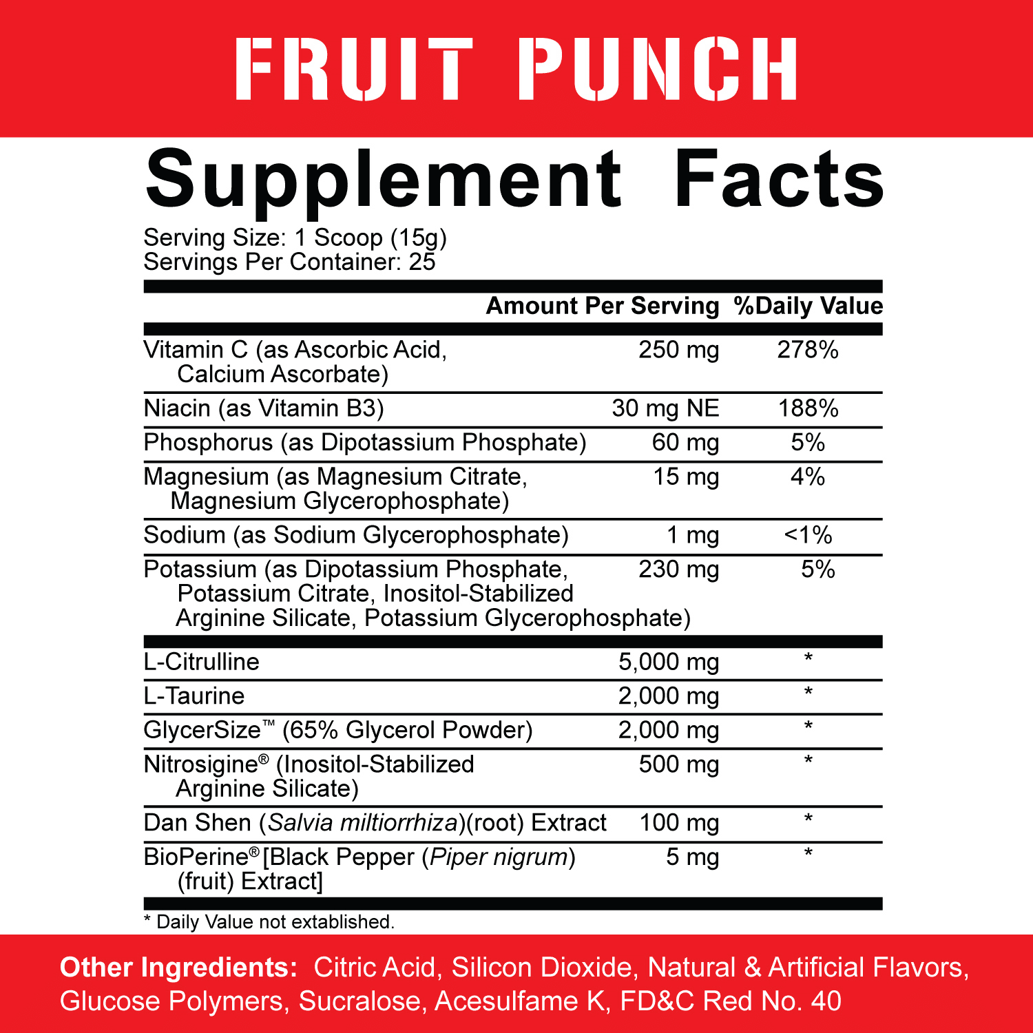 5% Nutrition FasF Pre Workout Powder Supplement, Bodybuilding and Muscle Recovery Support (Fruit Punch)