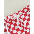 thumbnail image 5 of DcoolMoogl Toddler Baby Boy Girl Summer Shorts Checkerboard Plaid Pants Elastic Waist Elastic Waist Drawstring Jogger Short Pants Red 6-12 Months, 5 of 7