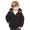Black, variant on Unisex Jacket with Puffer, Thicken Hooded Warm Puffer Jackets Outwear, Long Sleeve Elastic Solid Winter Warm Clothes with Pockets (Beige, 18-24 Months)