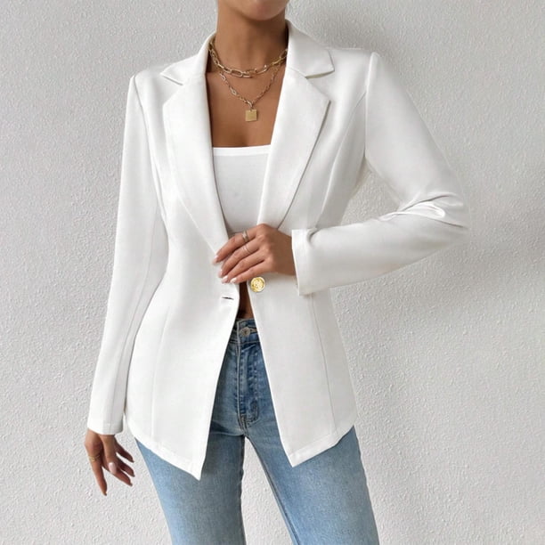 Ailaofu Women's Blazer Business Casual Lightweight Suit - Long Sleeve Slim Fit Work Office Jacket