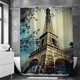 thumbnail image 1 of 1 cortina de ducha de la Torre Eiffel de París, cortina de baño impermeable de poliéster con impresión 3D, 180cm * 180cm JAMW Sencillez, 1 of 4