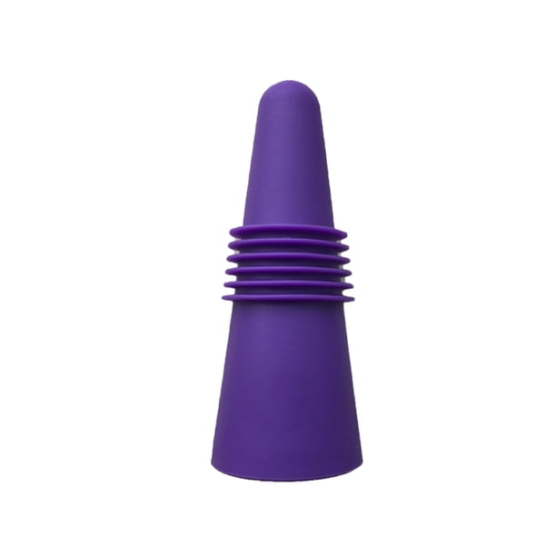 Toystoory Tapones para botellas de vino, tapas para bebidas, tapón de acero inoxidable a prueba de fugas, forma de cono ergonómico, utensilio de cocina Mostrada Púrpura Toystoory HA068305-06