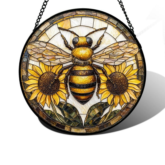 Vidriera colgante DASTOLL Bee Sunflower 20 cm
