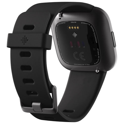 Fitbit Versa 2nd Gen Smartwatch Carbon aluminum Body with Black Band one size S L bands included Open Box Walmart