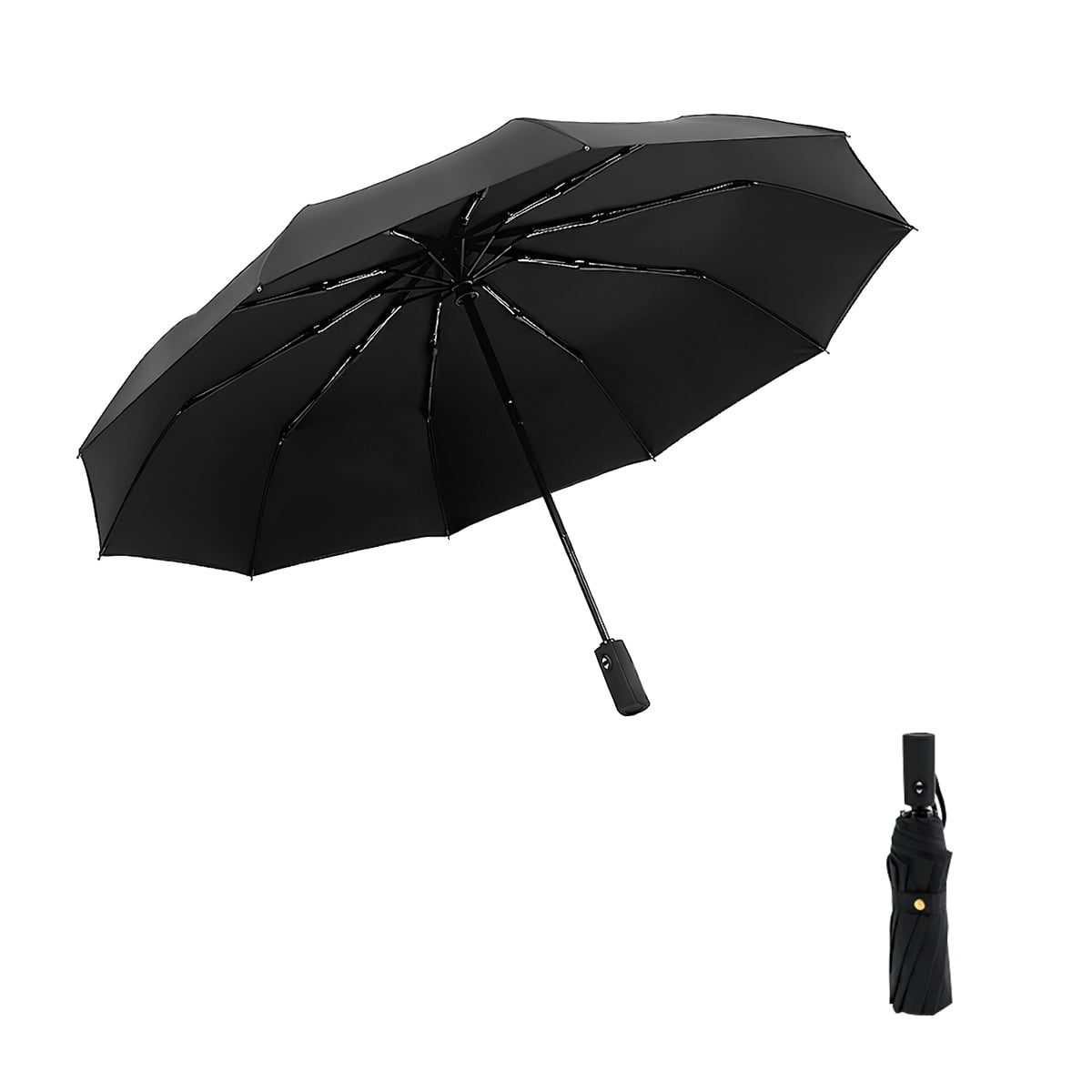 Kepooman Windproof Travel Umbrellas for Rain - Lightweight, Strong, Compact for Single Hand Use - Double Vented Canopy for Men & Women, Black Kepooman Windproof Travel Umbrellas for Rain - Lightweight, Strong, Compact for Single Hand Use - Double Vented Canopy for Men & Women, Black