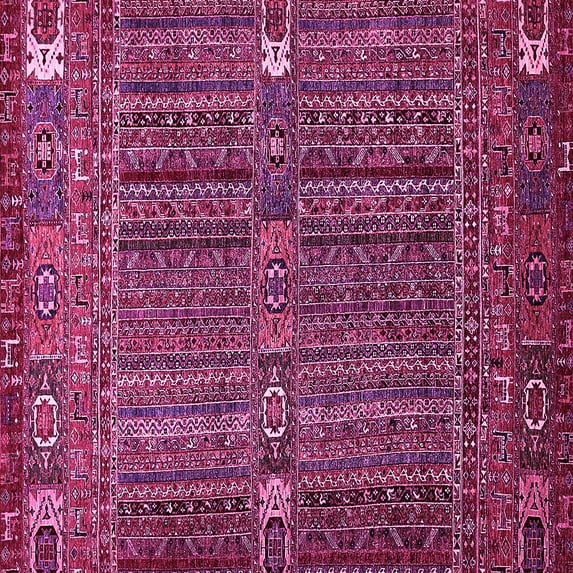 Ahgly Company Indoor Square Abstract Pink Modern Area Rugs, 4' Square