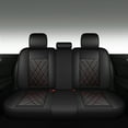 thumbnail image 6 of LINGVIDO Premium Leather Car Seat Cover Universal Fit for SUV & Sedan, Full Set Breathable Durable Seat Cushion,Black Red,5 Seats, 6 of 8