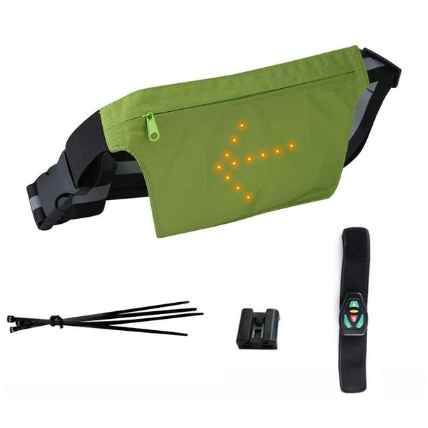 Eigraketly Control remoto inalámbrico LED Luminoso Señal de giro Riñonera Riñonera reflectante Riñonera impermeable para correr Riñonera para deportes Ciclismo Eigraketly OD004562-00
