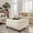 Ivory White, variant on Tufted Square Ottoman Coffee Table with Storage, Leather Upholstered Cube Ottoman, Oversized Footrest Stool Toy Box Storage for Livingroom Bedroom, Ivory White