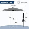 thumbnail image 2 of 9Ft Patio Umbrella - 8 Sturdy Ribs Outdoor Table Umbrella with Crank Lift & Push Button Tilt - Market Umbrella for Pool, Deck, Yard, Garden, 2 of 7