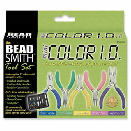BeadSmith Mini 8 Piece Jewelery Making Color ID Plier (Best Mini Plier Set)