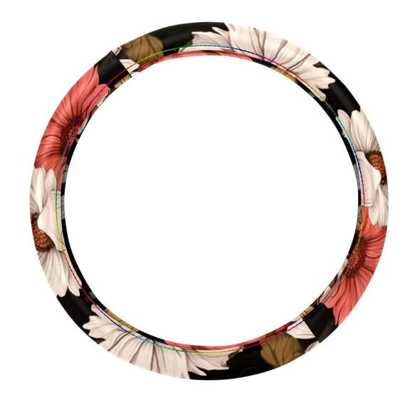 Shivering 14.5 Inch Printing PVC Leather Car Wheel Covers Steering Wheel Cover Auto Accessories