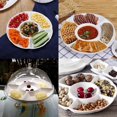 thumbnail image 3 of 2 Pcs Round Divided Snack Serving Plate Tray(White), Food Storage Tray Tray for Home, 3 of 5