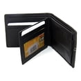 thumbnail image 2 of Men's Leather Bifold Wallet 6 Credit Card Slots 1 Id Window Stitch Design Black Wallet 4 x 3.25 inches, 2 of 3