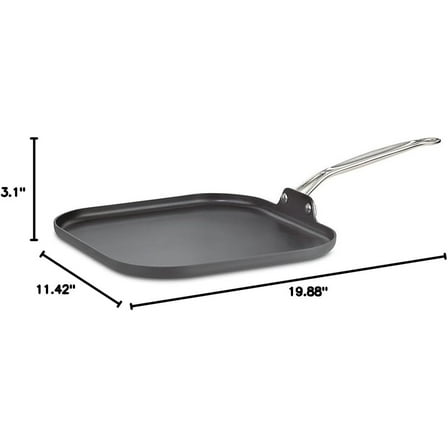 11-Inch Square Griddle Nonstick Hard Anodized Cookware with Cool Grip Handles
