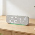 Large LED Alarm Clock Decoration Wood Grain Design 24*2.9*7.8cm Digital ...