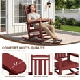 thumbnail image 4 of SERWALL Oversized Outdoor Rocking Chair for Adults, HDPE All Weather Patio Rockers for Porch Garden Lawn, Dark Red, 4 of 9